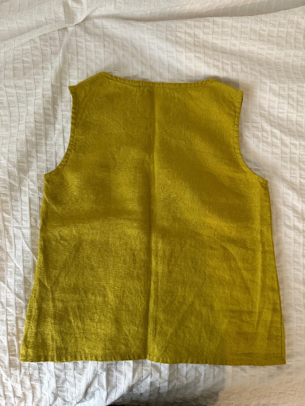 notPERFECT Yellow Linen VIENNA tank top Size S/M - Picture 3 of 6